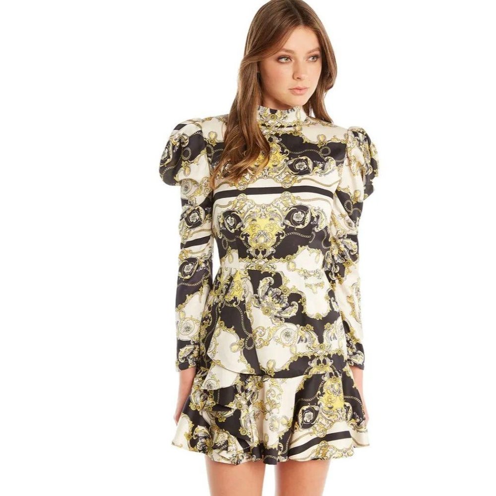 Bardot Scarf Print Shirt Mini Dress  US 6/S - Picture 5 of 14